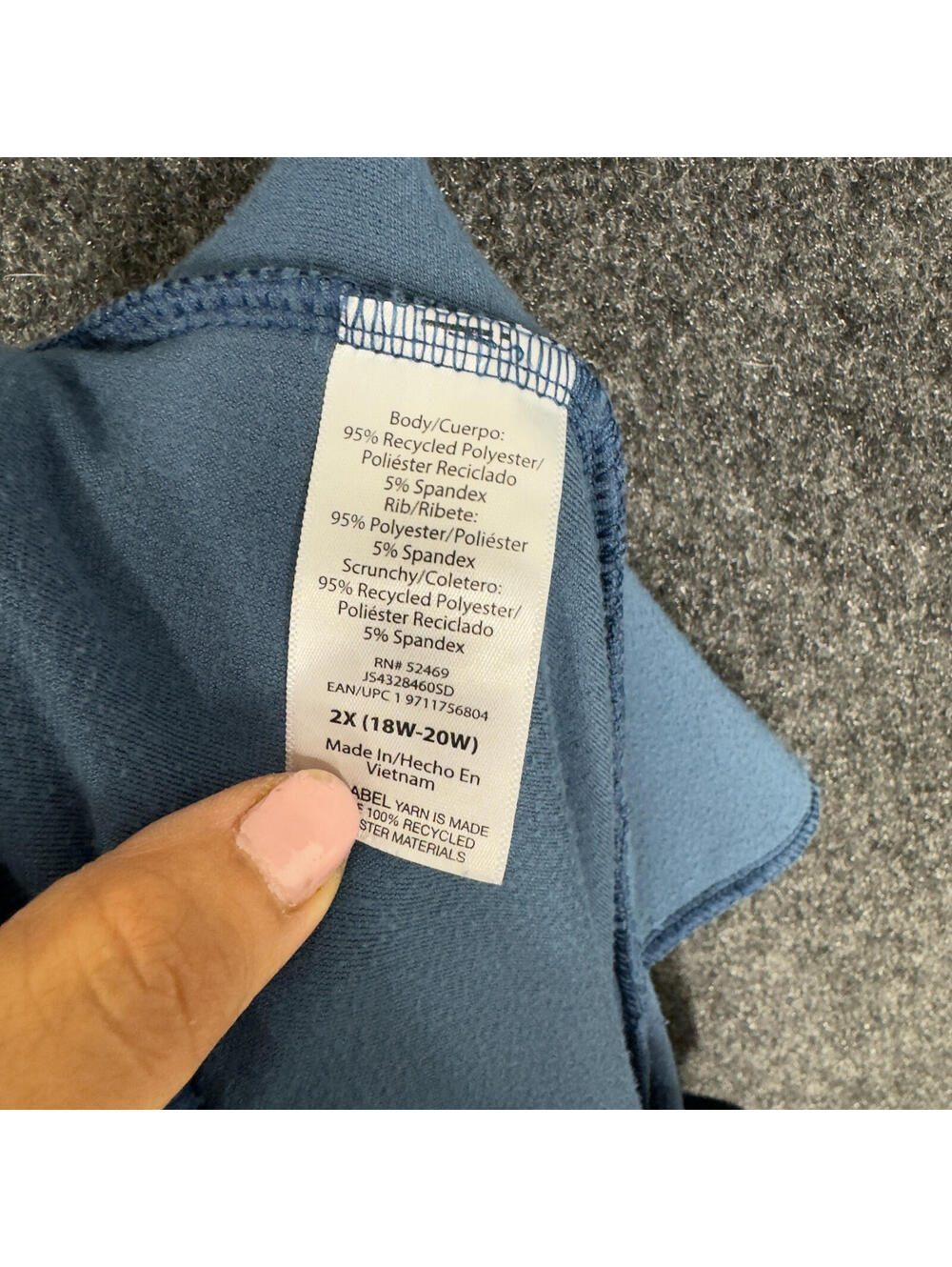 Joyspun Cropped Pants Women 2X Plus Blue High Rise Pull On Flat Front Straight - Picture 7 of 8